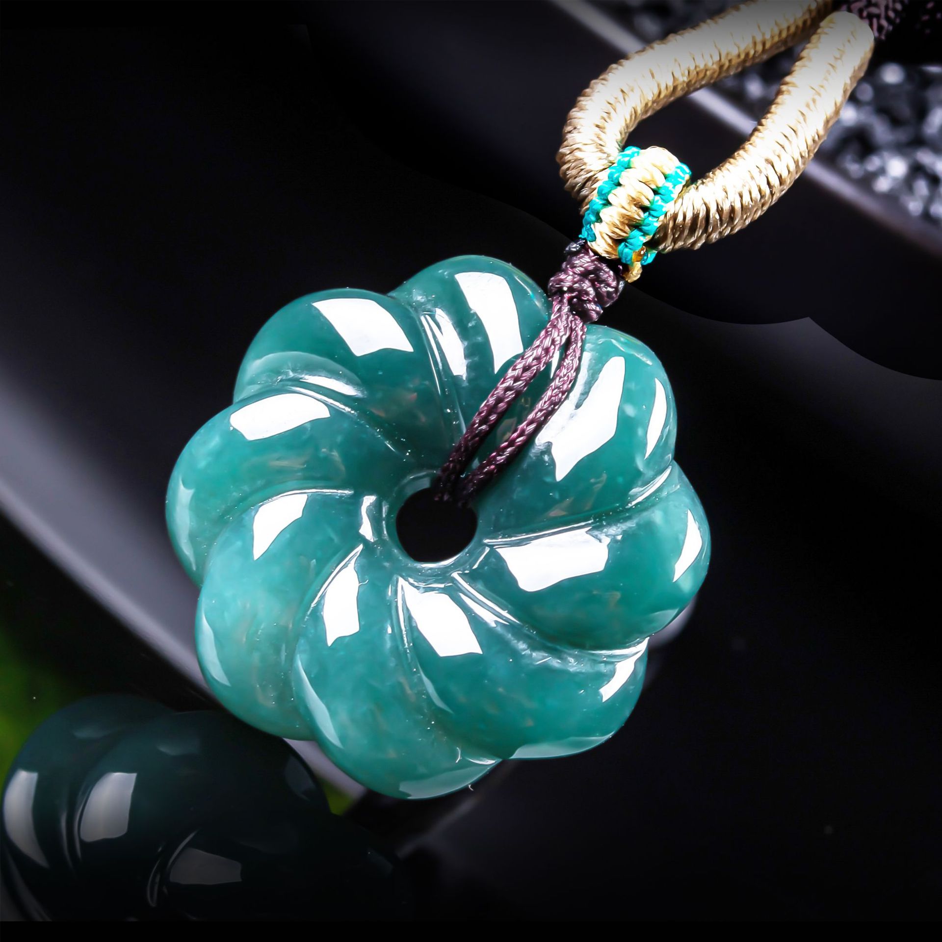 Women Accessories For Gift - 천연 버마산 비취 꽃 모양 펜던트
