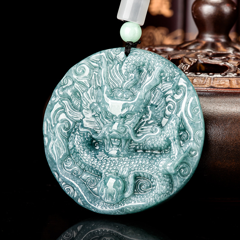 Women Accessories For Gift - 버마산 경옥 드래곤 펜던트 목걸이 여성용