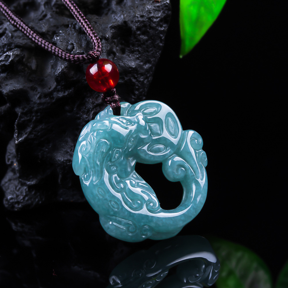Women Accessories For Gift - 버마산 비취석 픽시우 펜던트 진짜 옥