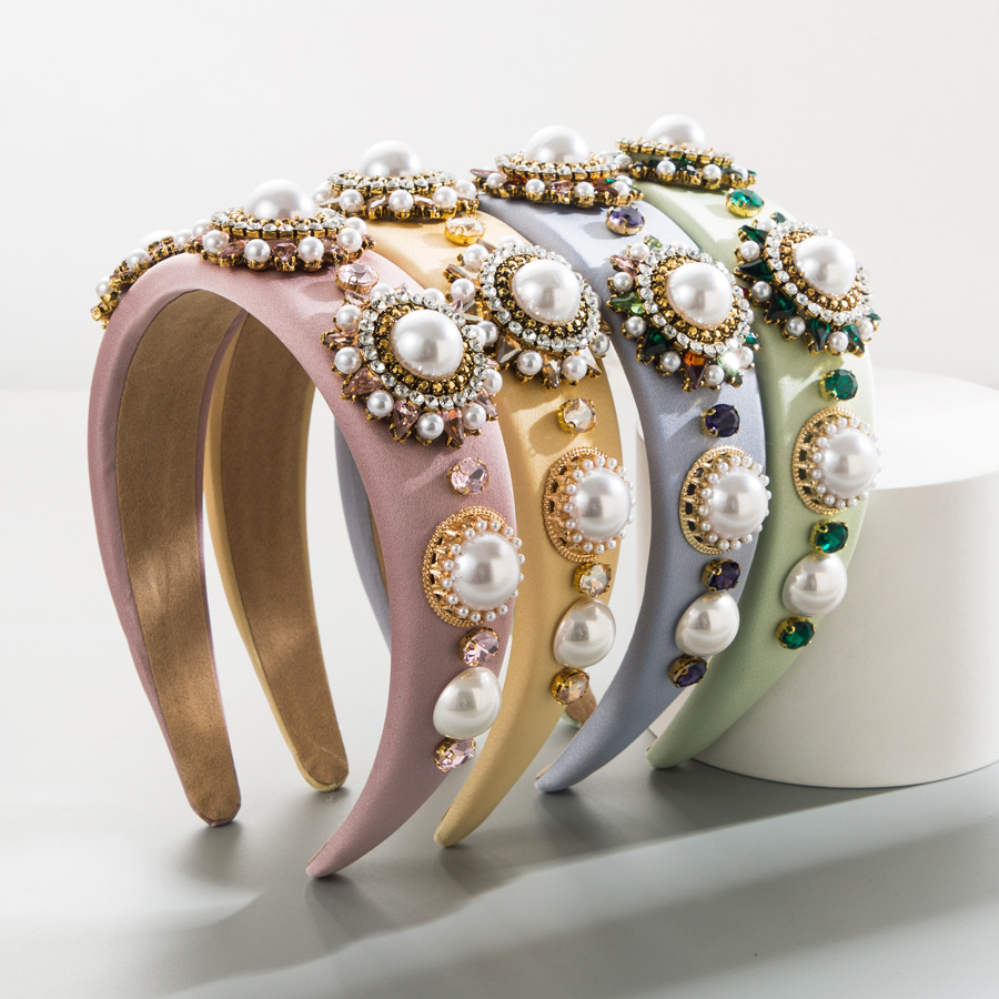 Women Accessories Wholesale China - 바로크 라인스톤 헤어밴드 여성용 소녀용 비즈