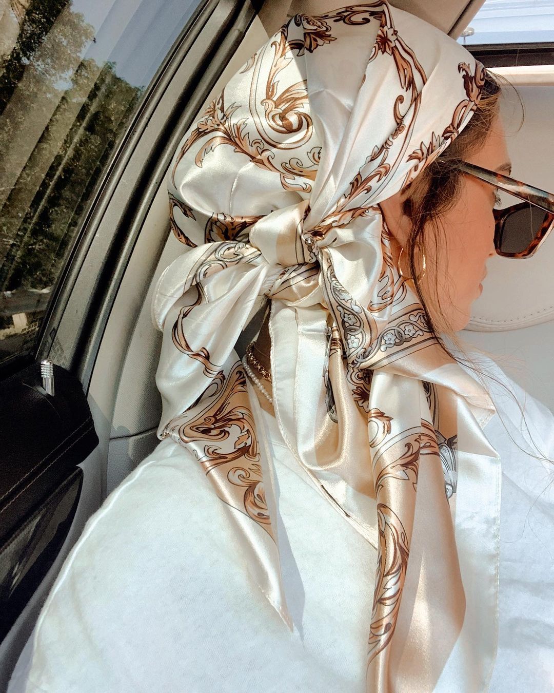 Silk Scarf Square - 새틴 스퀘어 스카프 여성 이슬람 Hijab