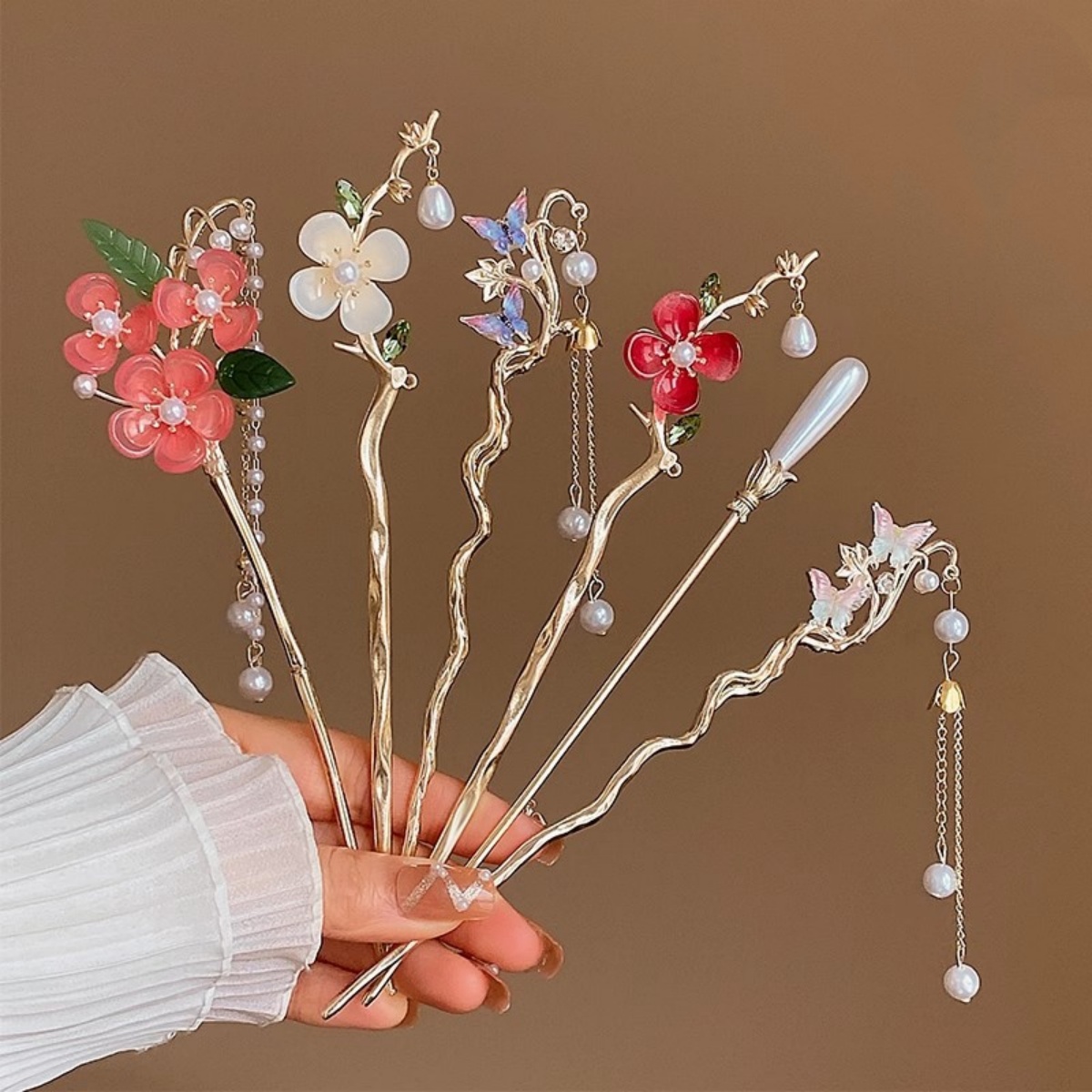 Pearl Hair Pin - 2025 여성을위한 새로운 꽃 머리핀 우아한