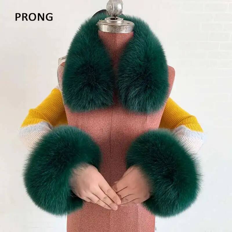 Women'S Winter Accessories Set - 겨울 여성용 코트용 리얼 퍼 칼라