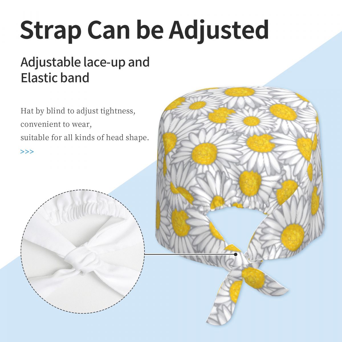 작업용 스크럽 모자 데이지 꽃무늬 벡터 이미지 남녀공용 - Women Accessories Vector 리뷰 및 가격