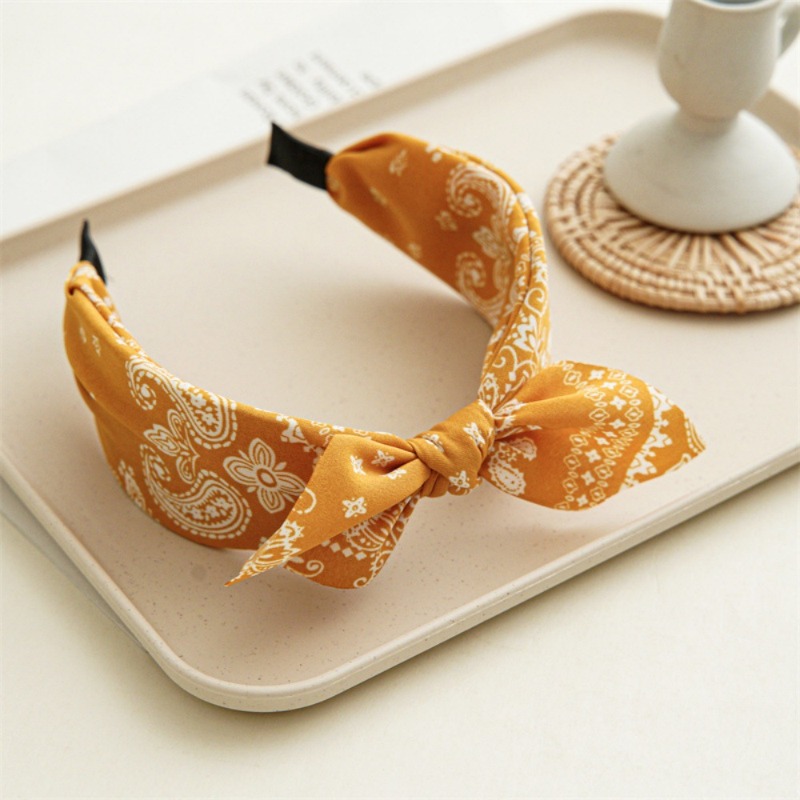 패션 코튼 캐슈 플라워 프린팅 소프트 와이드 헤어후프  - Women Accessories Wholesale China 리뷰 및 가격