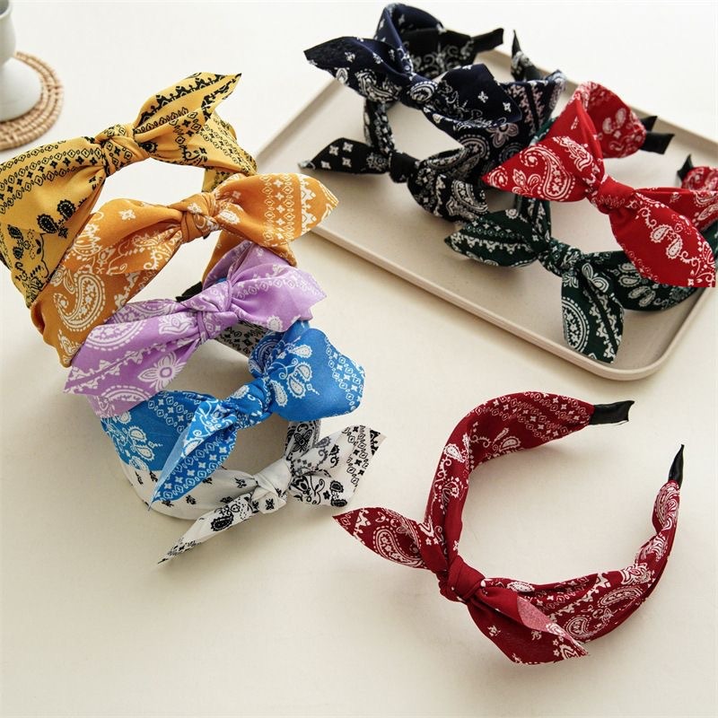 패션 코튼 캐슈 플라워 프린팅 소프트 와이드 헤어후프  - Women Accessories Wholesale China 리뷰 및 가격