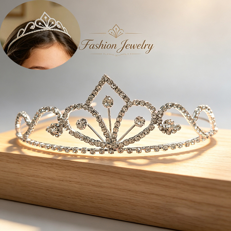 실버 컬러 라인스톤 신부 왕관 럭셔리 크리스탈 티아라  - Women'S Wedding Accessories 리뷰 및 가격