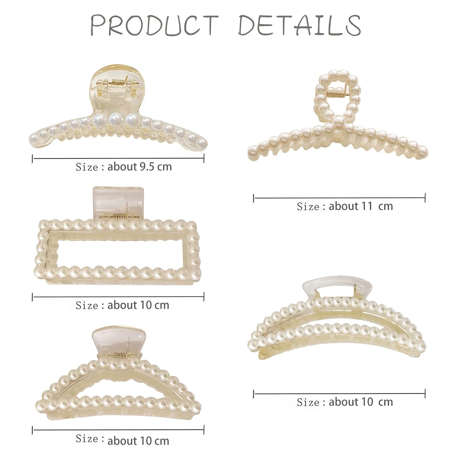 우아한 모조 진주 머리 발톱 클립 여성 패션 기하학 대 - Women Accessories Online 리뷰 및 가격