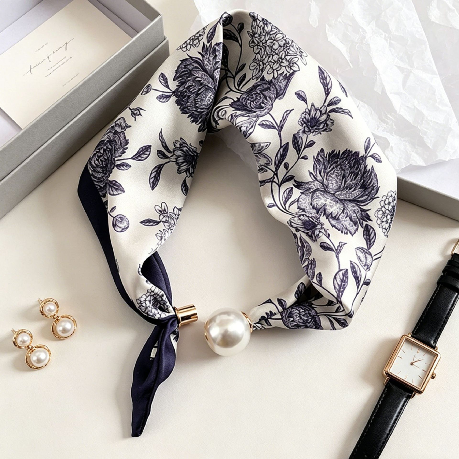 럭셔리 나이트 펄 마그네틱 스카프 여성 여름 다용도 통 - Women'S Accessories For Neck 리뷰 및 가격