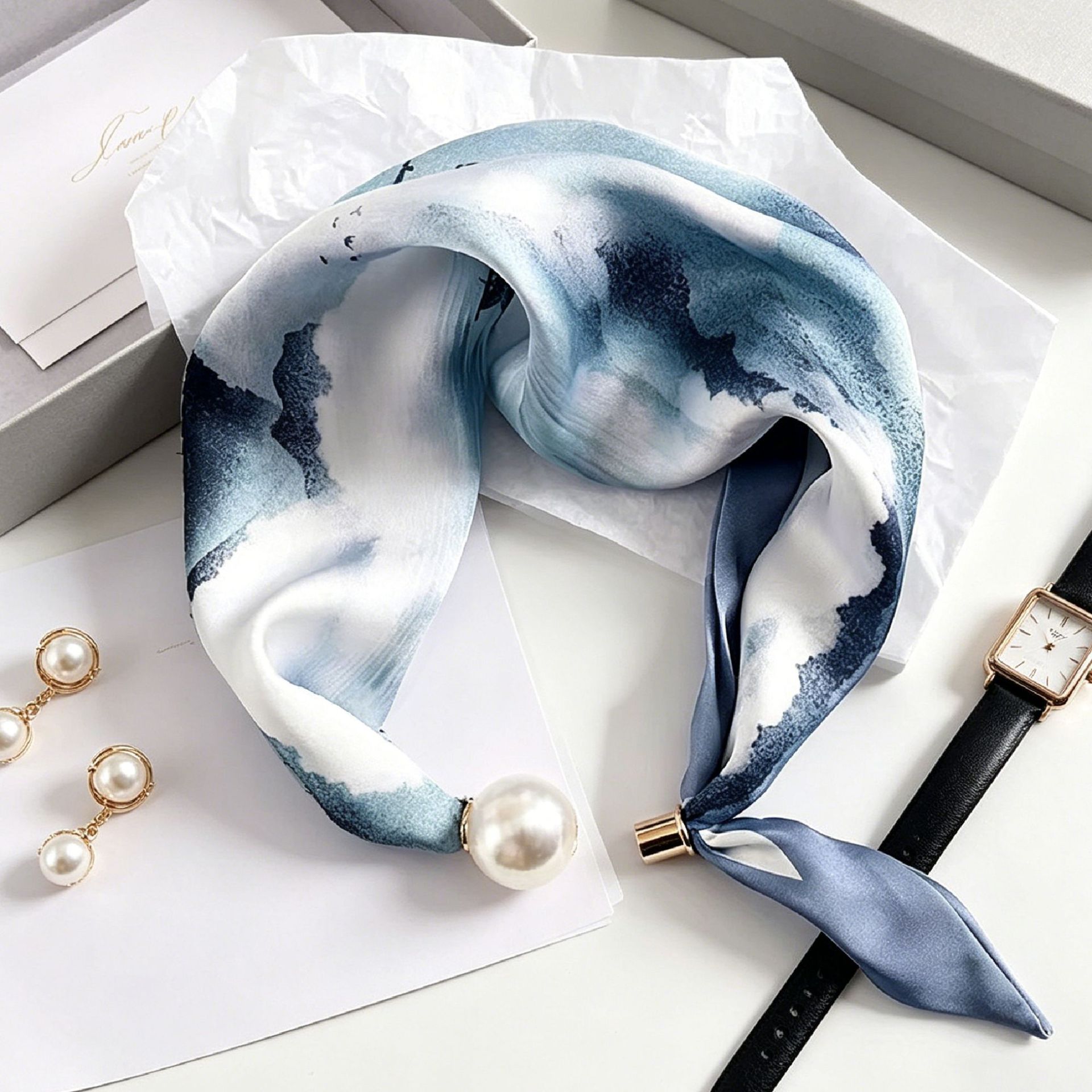 럭셔리 나이트 펄 마그네틱 스카프 여성 여름 다용도 통 - Women'S Accessories For Neck 리뷰 및 가격