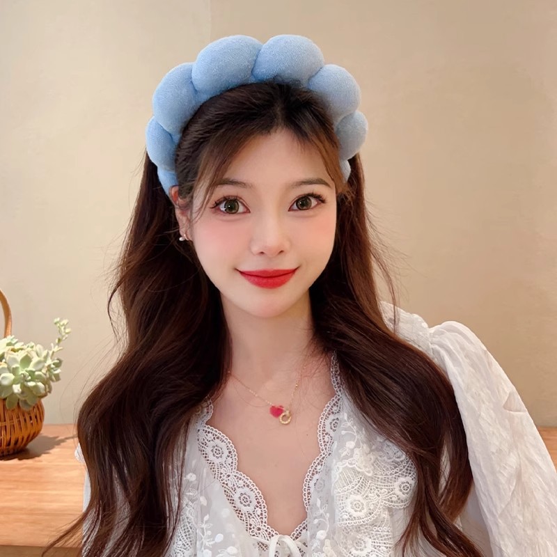 여성을위한 레트로 푹신한 헤어 밴드 스폰지 머리띠 벨벳 - Women Accessories Online 리뷰 및 가격