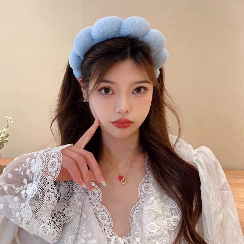 여성을위한 레트로 푹신한 헤어 밴드 스폰지 머리띠 벨벳 - Women Accessories Online 리뷰 및 가격
