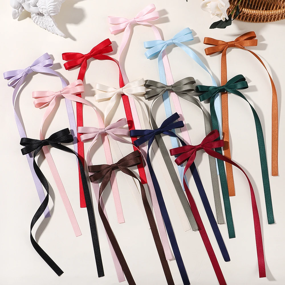 도매 1 개/몫 발레 스타일 소녀 활 긴 리본 헤어 클 - Women Accessories Wholesale China 리뷰 및 가격
