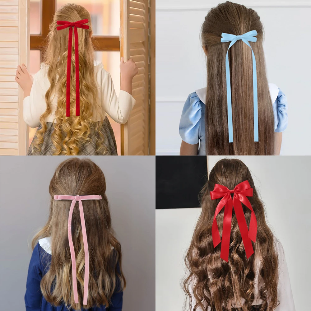 도매 1 개/몫 발레 스타일 소녀 활 긴 리본 헤어 클 - Women Accessories Wholesale China 리뷰 및 가격