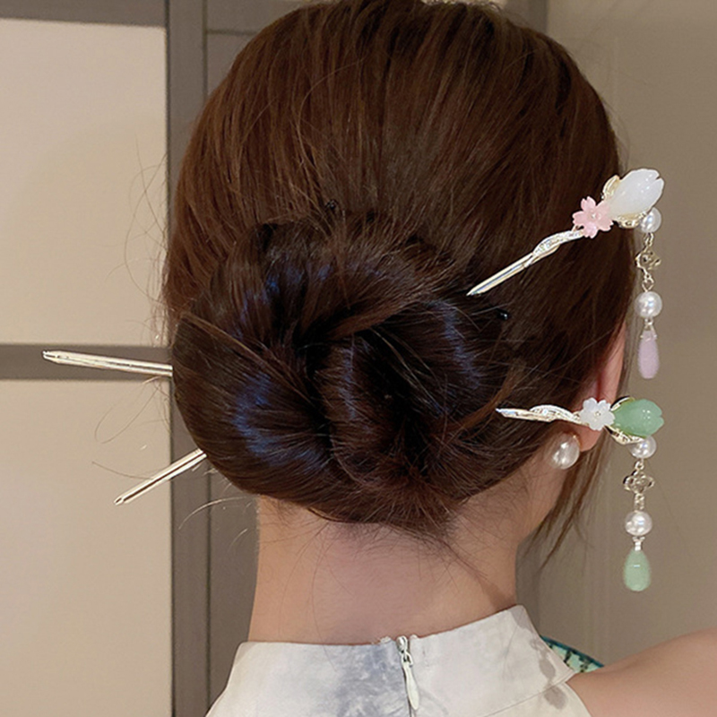 여성을위한 빈티지 꽃 진주 술 머리핀 절묘한 중국 스타 - Pearl Hair Pin 리뷰 및 가격