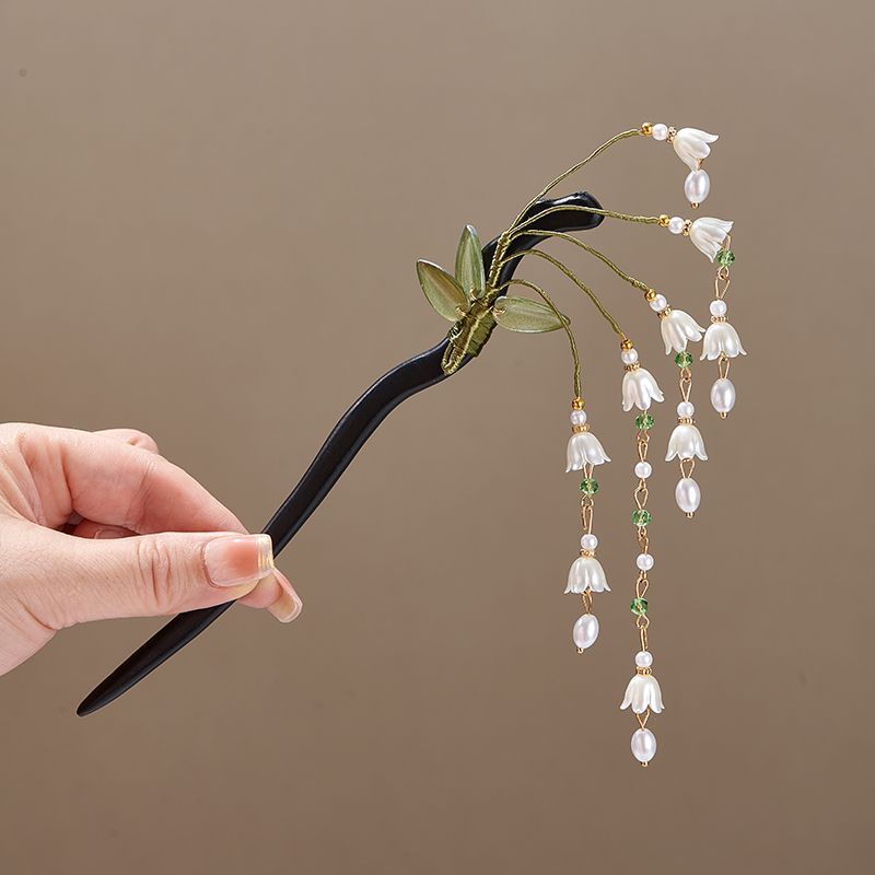 은방울꽃 잎사귀 모양의 모조 진주 롱 프린지 아크릴 헤 - Pearl Hair Pin 리뷰 및 가격