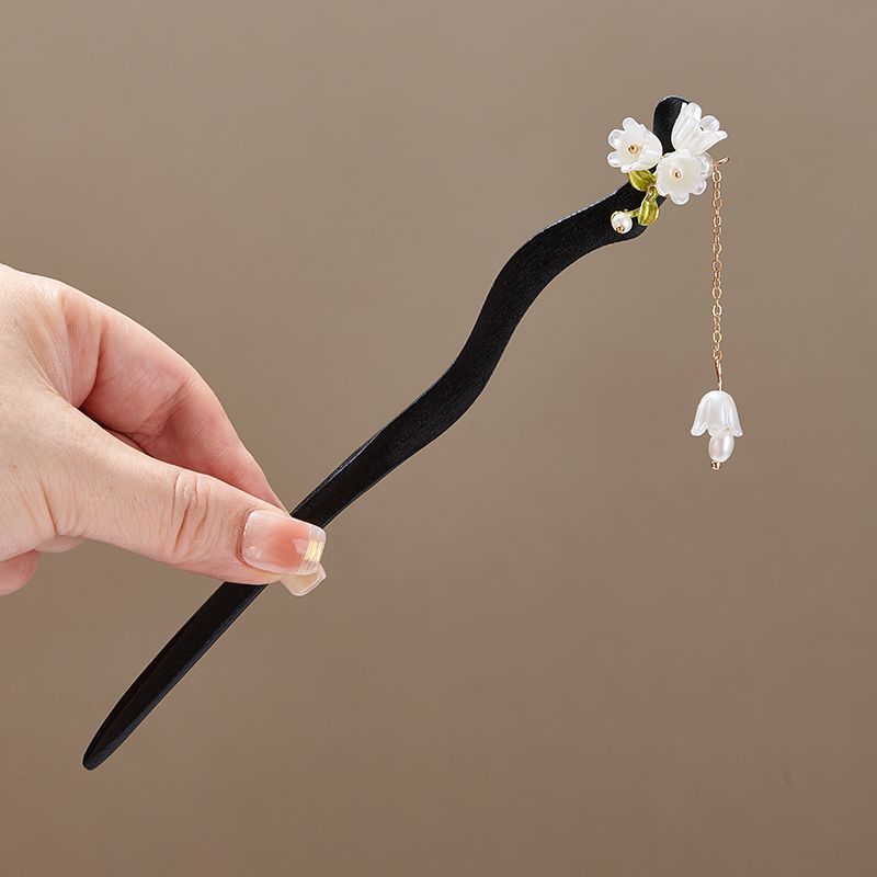 은방울꽃 잎사귀 모양의 모조 진주 롱 프린지 아크릴 헤 - Pearl Hair Pin 리뷰 및 가격