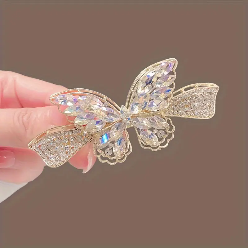 우아한 나비 클립, 세련된 라인스톤 헤어 클립, 반짝이 - Women Accessories Online 리뷰 및 가격