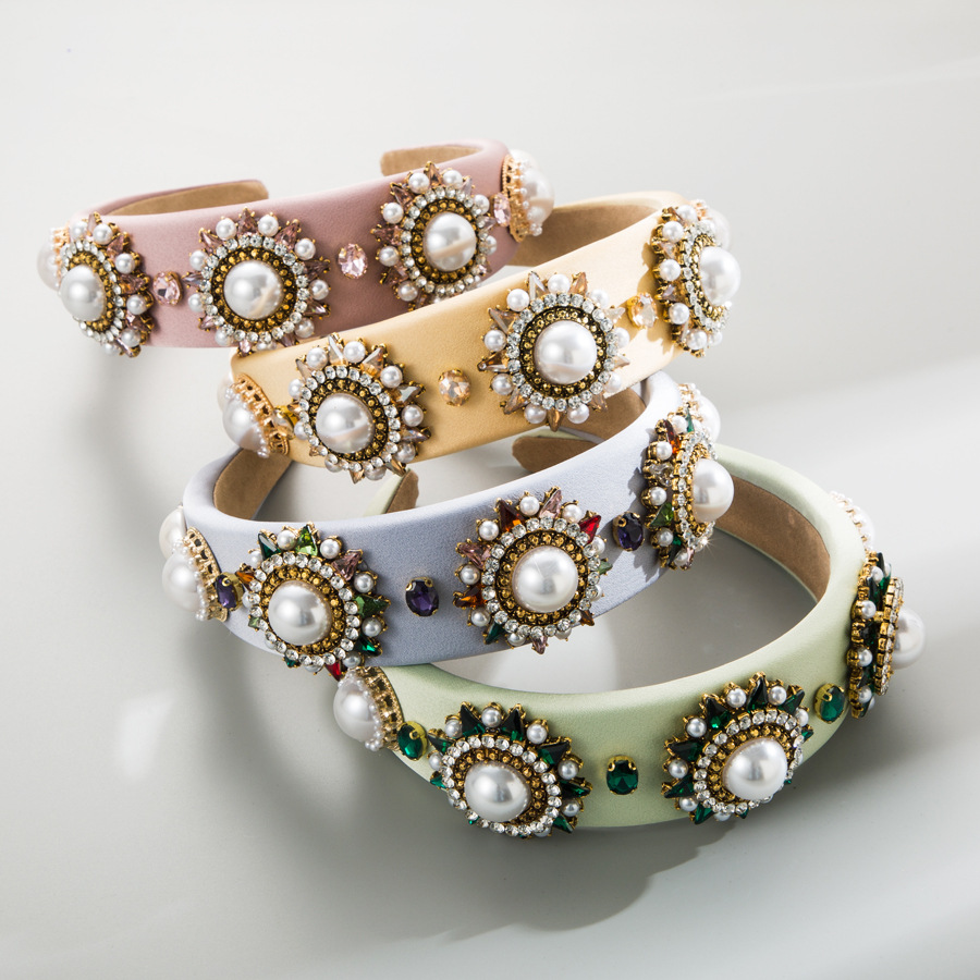 바로크 라인스톤 헤어밴드 여성용 소녀용 비즈 꽃 머리  - Women Accessories Wholesale China 리뷰 및 가격