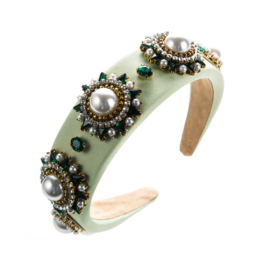 바로크 라인스톤 헤어밴드 여성용 소녀용 비즈 꽃 머리  - Women Accessories Wholesale China 리뷰 및 가격