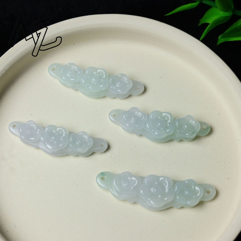 1pc 천연 경옥 에메랄드 꽃 핸드 카드 DIY 액세서 - Women Accessories For Gift 리뷰 및 가격