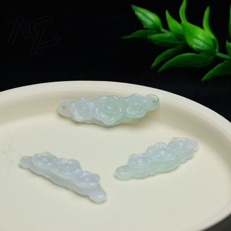 1pc 천연 경옥 에메랄드 꽃 핸드 카드 DIY 액세서 - Women Accessories For Gift 리뷰 및 가격