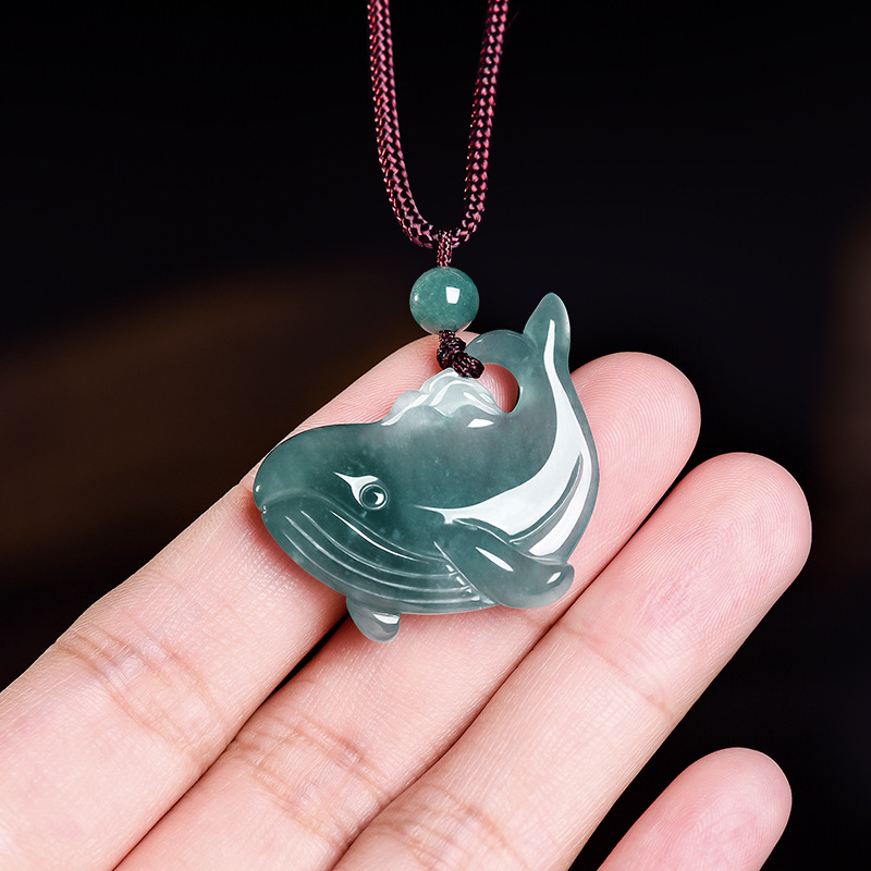 천연 버마산 비취 고래 펜던트 목걸이 액세서리 진짜 옥 - Women Accessories For Gift 리뷰 및 가격