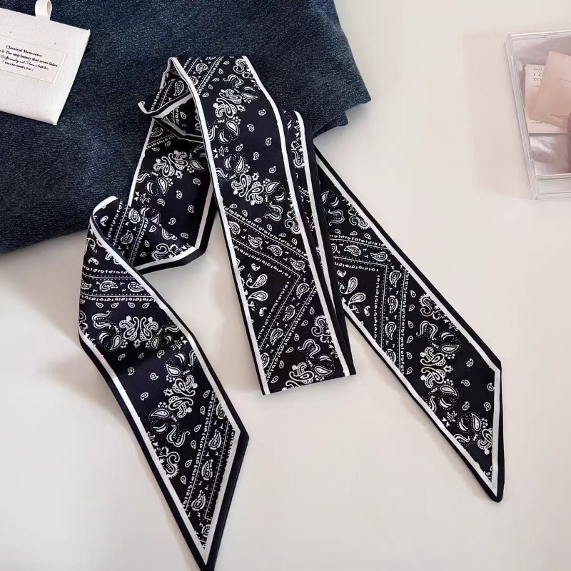 블랙 화이트 양면 페이즐리 롱 스카프 셔츠 넥 장식 헤 - Women'S Accessories For Neck 리뷰 및 가격