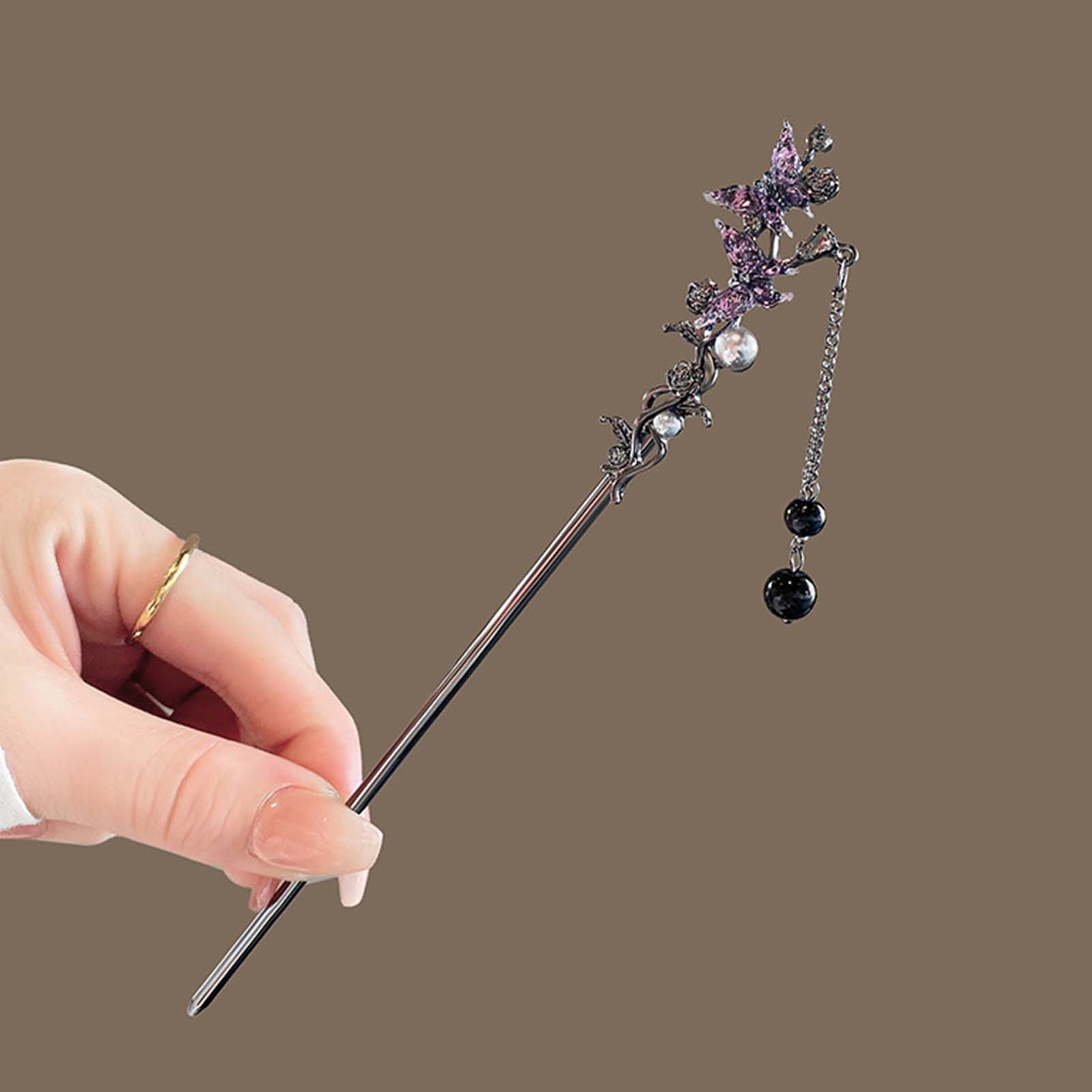 중국 스타일 헤어 스틱 블랙 메탈 헤어핀 클래식 플라워 - Pearl Hair Pin 리뷰 및 가격