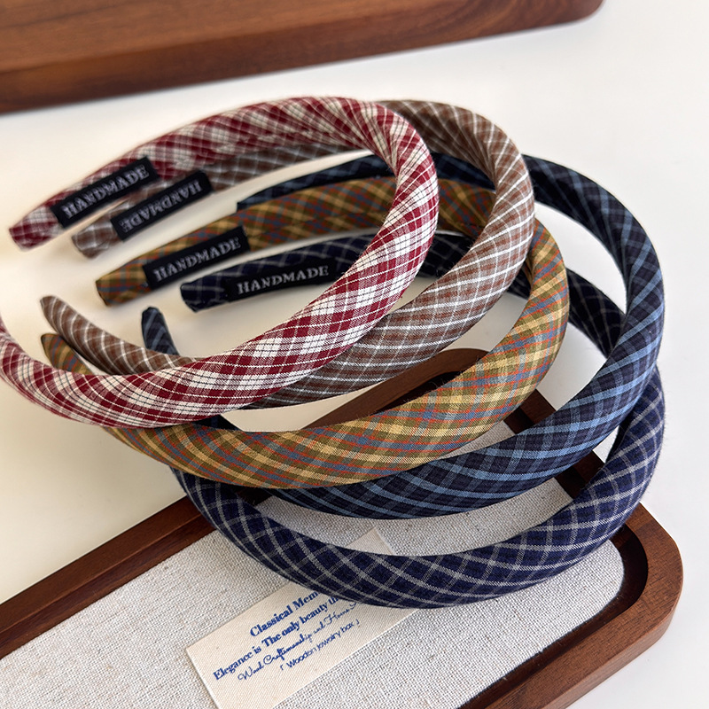 여성용 빈티지 머리띠 여자 대학 스타일 격자 무늬 헤어 - Women Accessories Online 리뷰 및 가격
