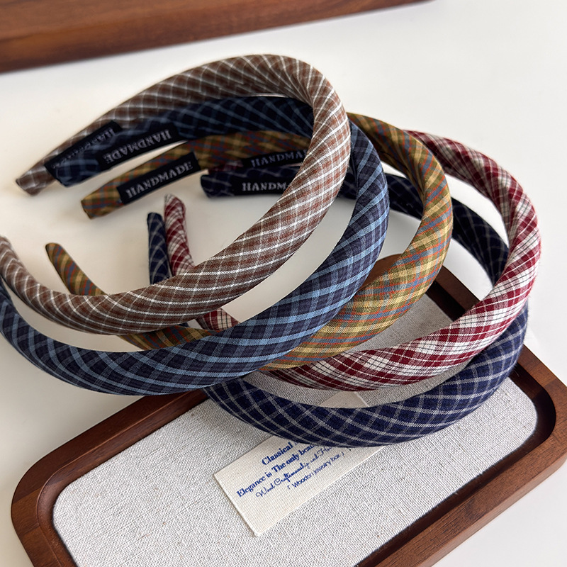 여성용 빈티지 머리띠 여자 대학 스타일 격자 무늬 헤어 - Women Accessories Online 리뷰 및 가격