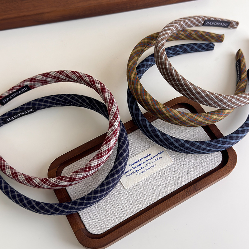 여성용 빈티지 머리띠 여자 대학 스타일 격자 무늬 헤어 - Women Accessories Online 리뷰 및 가격