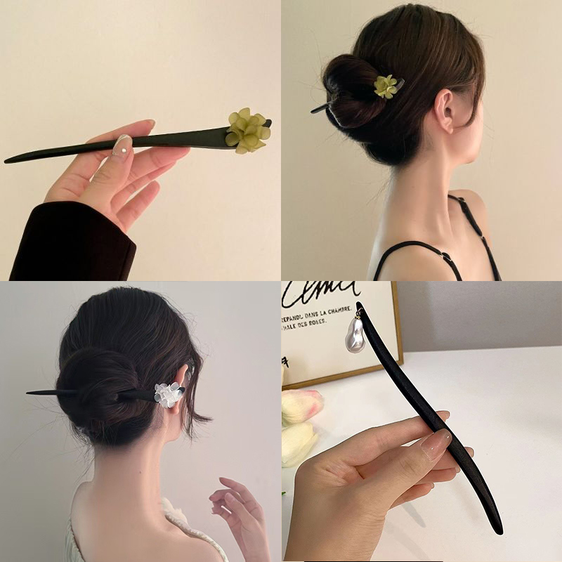빈티지 중국 스타일 나무 꽃 머리 스틱 여성을위한 진주 - Pearl Hair Pin 리뷰 및 가격