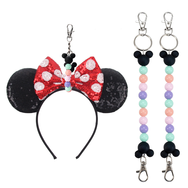 미키 마우스 귀 모양 가방 걸이 비즈 끈 키체인 여행용 - Women Accessories List 리뷰 및 가격