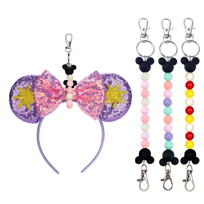 미키 마우스 귀 모양 가방 걸이 비즈 끈 키체인 여행용 - Women Accessories List 리뷰 및 가격