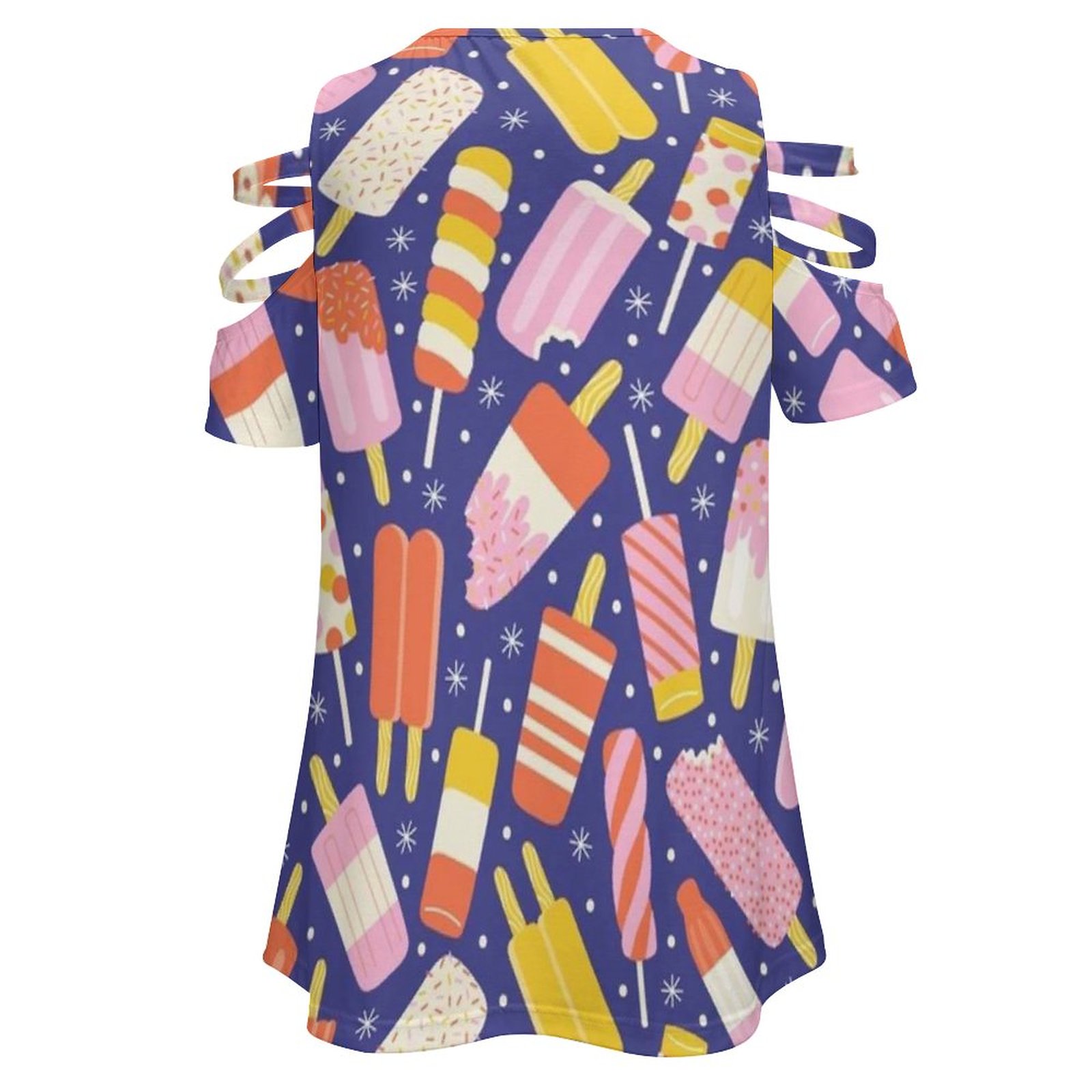 Popsicles 오프 숄더 탑 반팔 여성 셔츠 패턴  - Women Accessories Vector 리뷰 및 가격