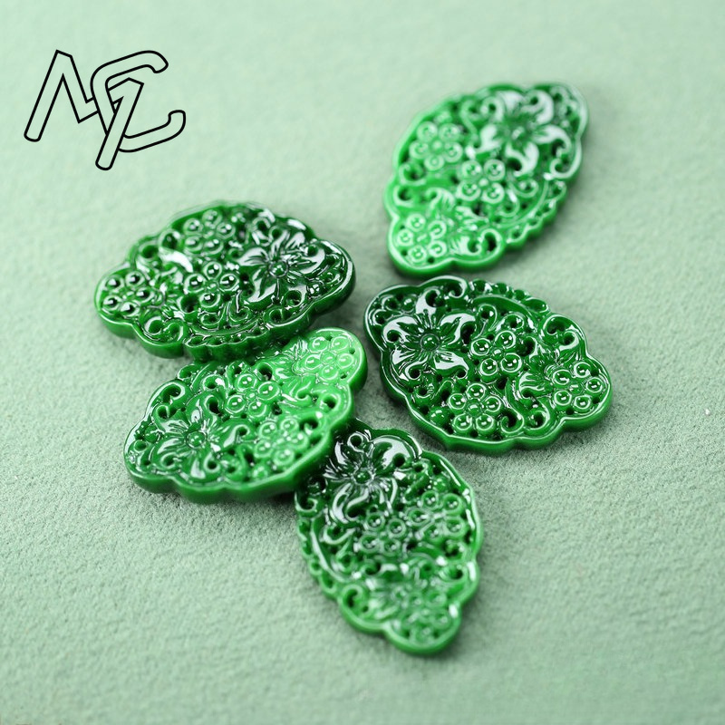 2pcs DIY 천연 드라이 그린 에메랄드 할로우 아웃 - Women Accessories For Gift 리뷰 및 가격