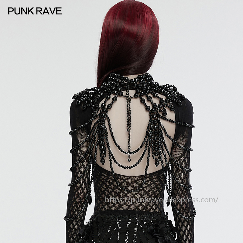 PUNK RAVE 여성용 고딕 해골 비즈 넥 커버 멀티 - Women'S Accessories For Neck 리뷰 및 가격