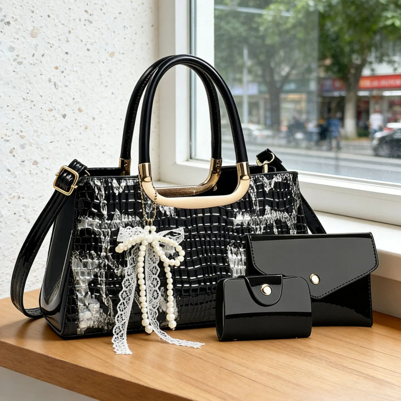 여성용 핸드백 세트, 악어 무늬 이브닝 클러치, 파티  - Women Accessories For Gift 리뷰 및 가격