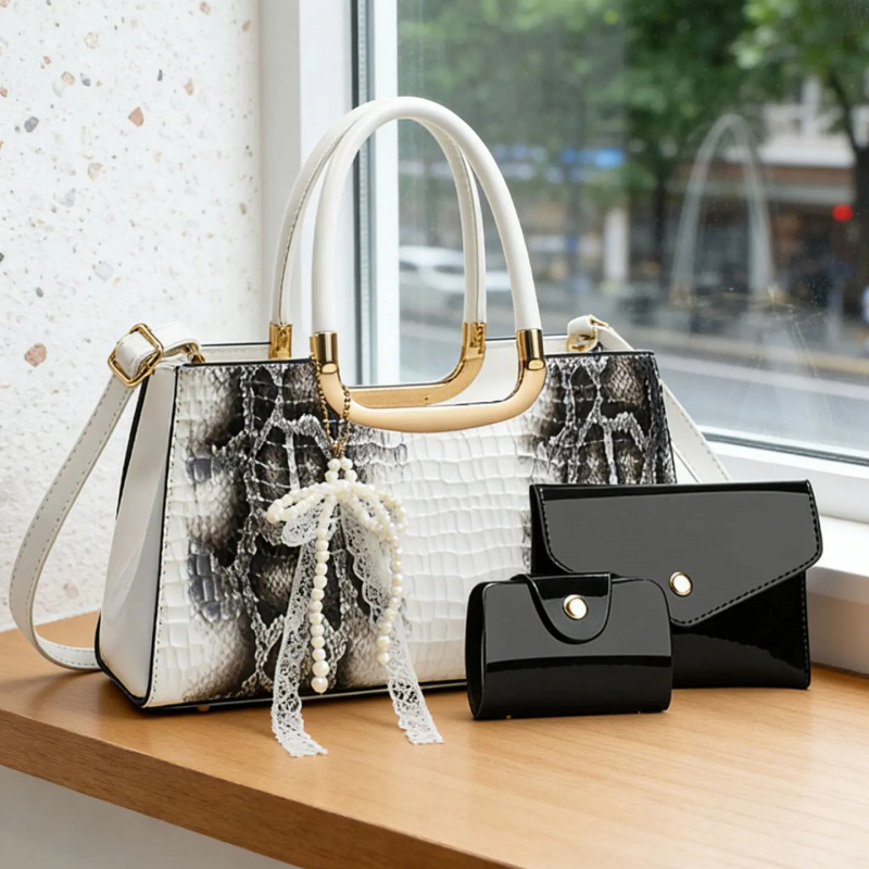 여성용 핸드백 세트, 악어 무늬 이브닝 클러치, 파티  - Women Accessories For Gift 리뷰 및 가격