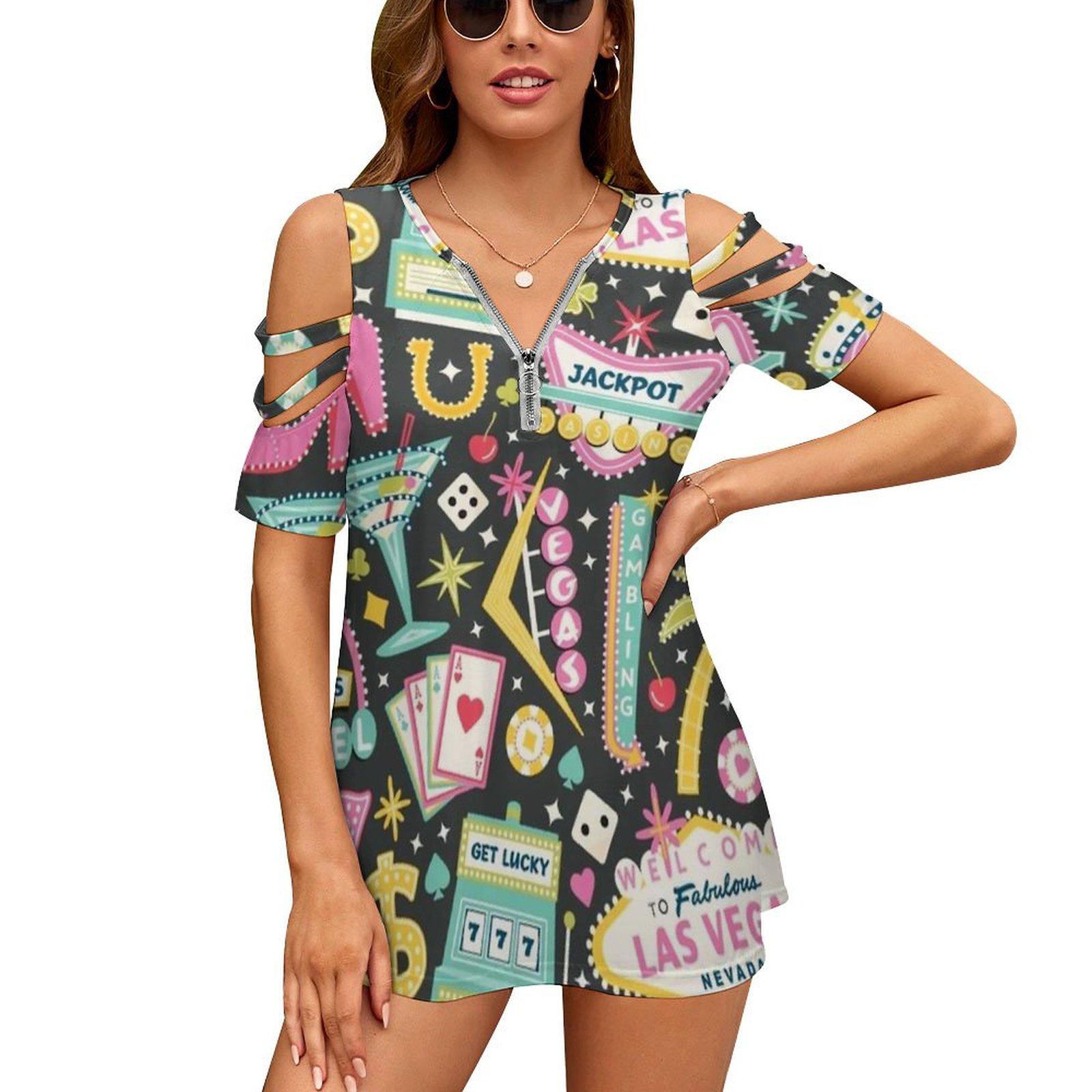 Viva Las Vegas 여성용 티셔츠, 꽃무늬 프린 - Women Accessories Vector 리뷰 및 가격