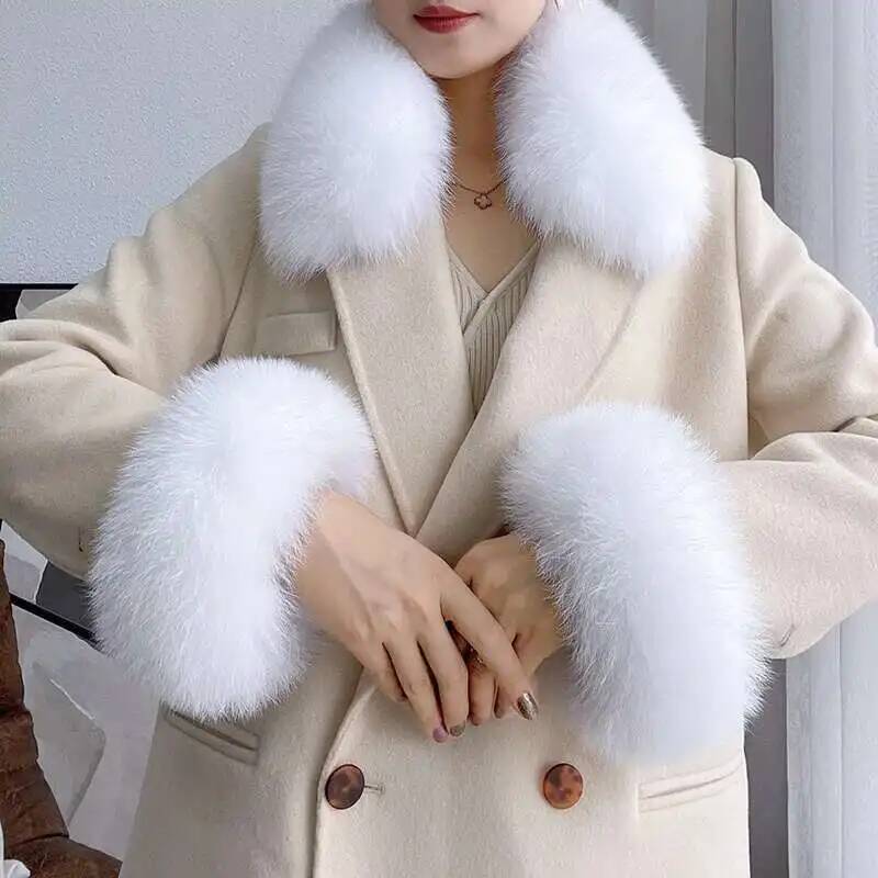 겨울 여성용 코트용 리얼 퍼 칼라 & 커프스 세트, 푹 - Women'S Winter Accessories Set 리뷰 및 가격