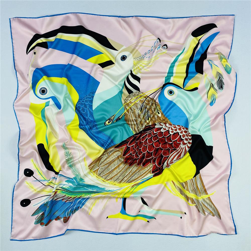 럭셔리 앵무새 트윌 실크 브랜드 스카프 숄, 90cm, - Silk Scarf Square 리뷰 및 가격