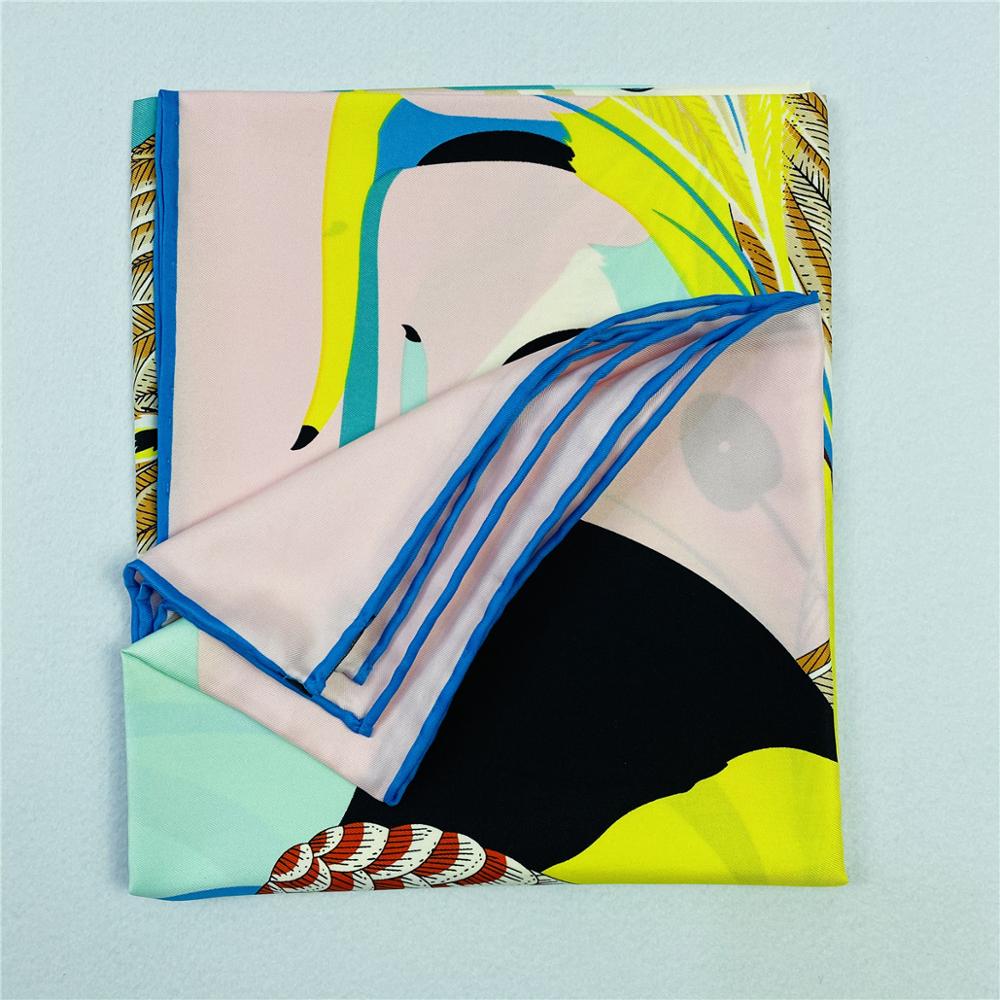 럭셔리 앵무새 트윌 실크 브랜드 스카프 숄, 90cm, - Silk Scarf Square 리뷰 및 가격