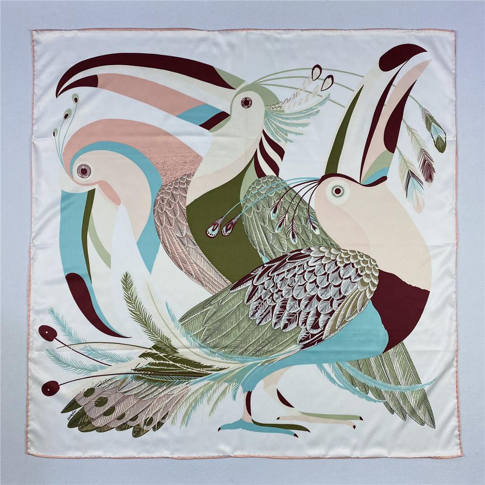 럭셔리 앵무새 트윌 실크 브랜드 스카프 숄, 90cm, - Silk Scarf Square 리뷰 및 가격
