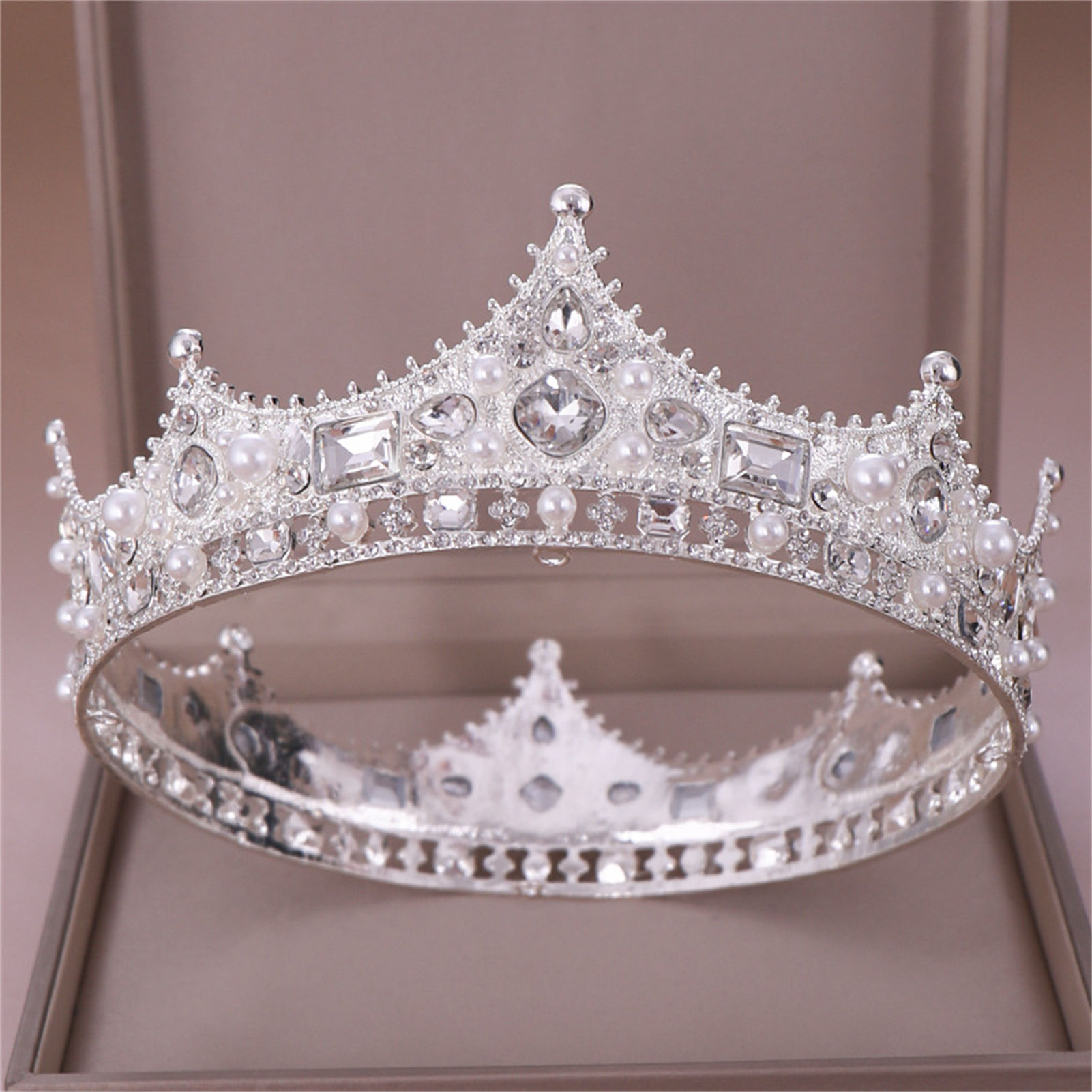 합금 크라운 티아라 레트로 신부 라인스톤 라운드 크라운 - Women'S Wedding Accessories 리뷰 및 가격
