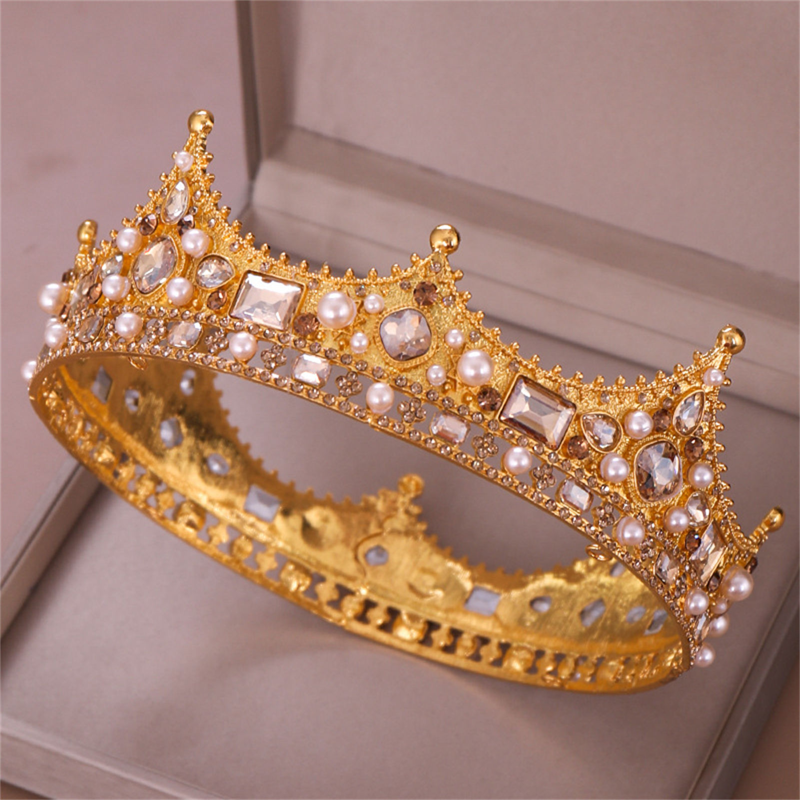 신부 왕관 라인스톤 티아라 바로크 헤어 액세서리 웨딩  - Women'S Wedding Accessories 리뷰 및 가격