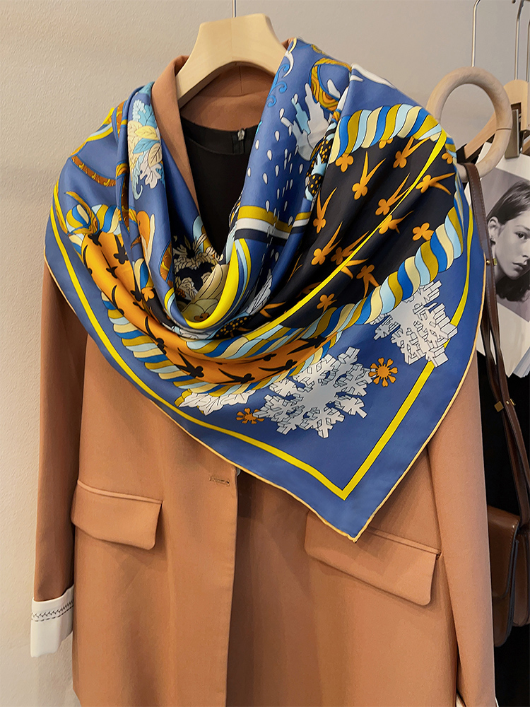 여성용 뽕나무 실크 대형 스카프, 럭셔리 디자이너 스카 - Silk Scarf Square 리뷰 및 가격