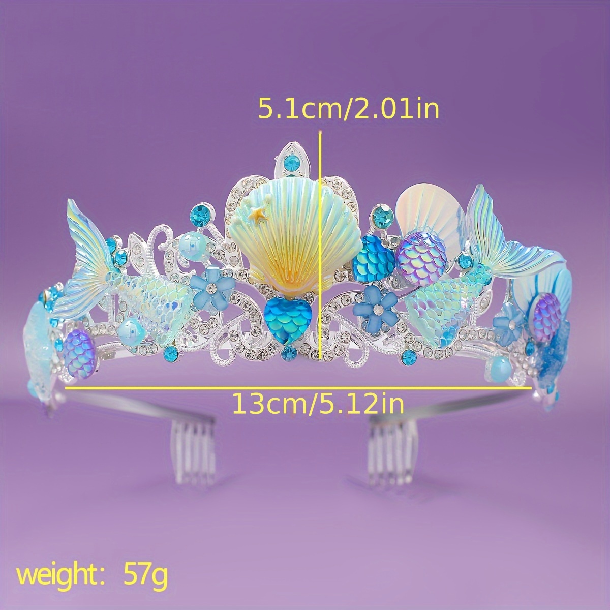 2025년 신상 인어 머리빗 왕관 오션 시리즈 합금 왕 - Women Accessories For Gift 리뷰 및 가격