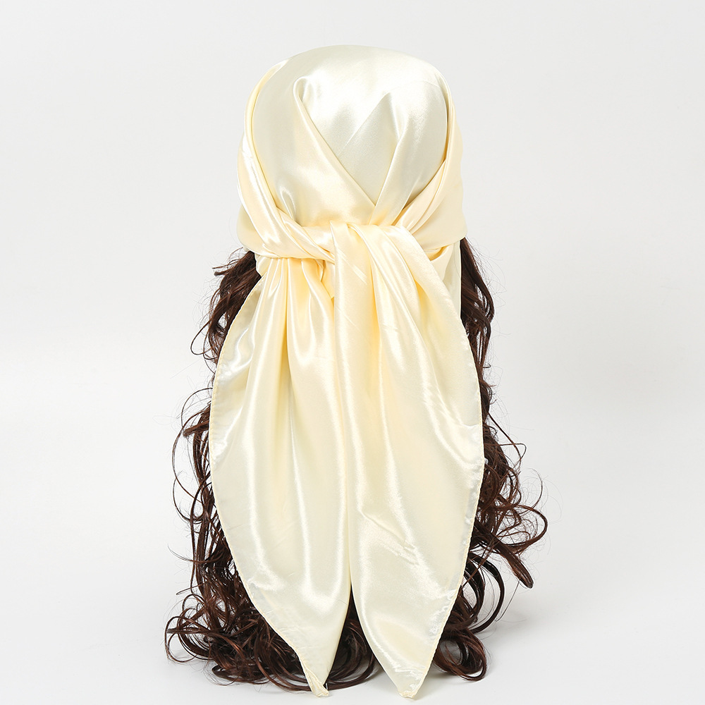 90cm 솔리드 컬러 네커치프 히잡 스카프 여성용 실크 - Silk Scarf Square 리뷰 및 가격
